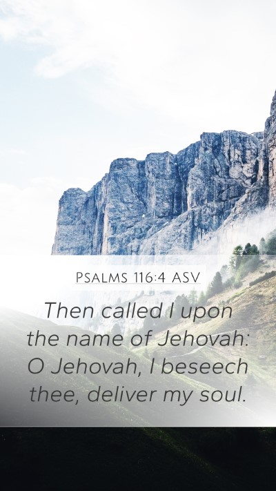Psalms 116:4 ASV Bible Verse Image