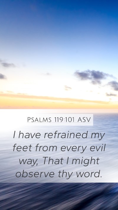 Psalms 119:101 ASV Bible Verse Image