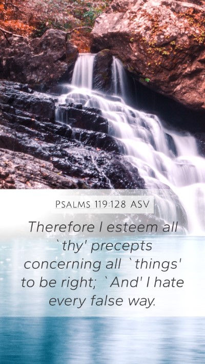 Psalms 119:128 ASV Bible Verse Image