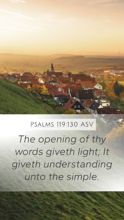 Psalms 119:130 ASV Bible Verse Image