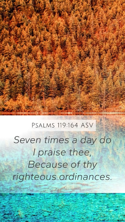 Psalms 119:164 ASV Mobile Phone Wallpaper - Seven times a day do I praise thee, Because of - Mobile Bible Verse Wallpaper