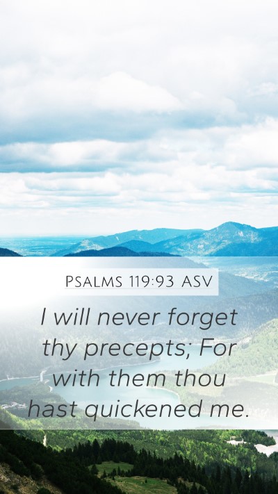 Psalms 119:93 ASV Bible Verse Image