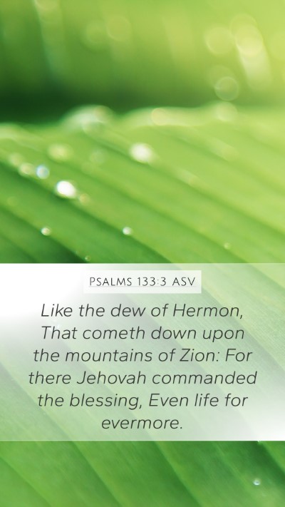 Psalms 133:3 ASV Bible Verse Image