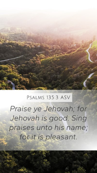 Psalms 135:3 ASV Bible Verse Image