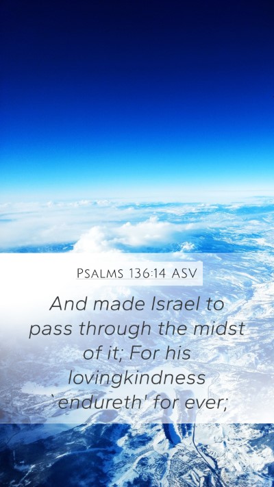 Psalms 136:14 ASV Mobile Phone Wallpaper - And made Israel to pass through the midst of it; - Mobile Bible Verse Wallpaper