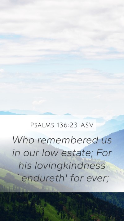 Psalms 136:23 ASV Bible Verse Image