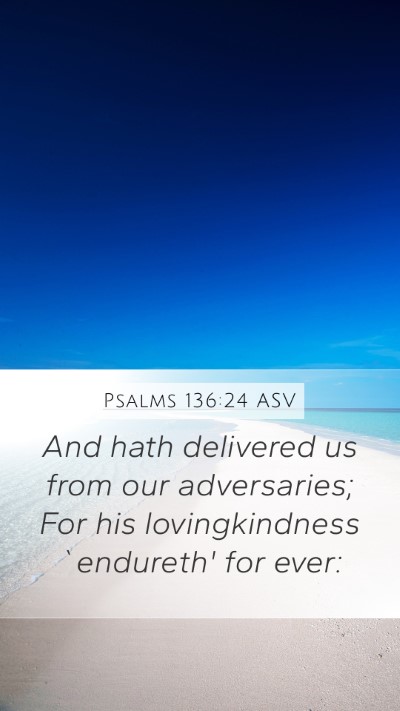 Psalms 136:24 ASV Bible Verse Image