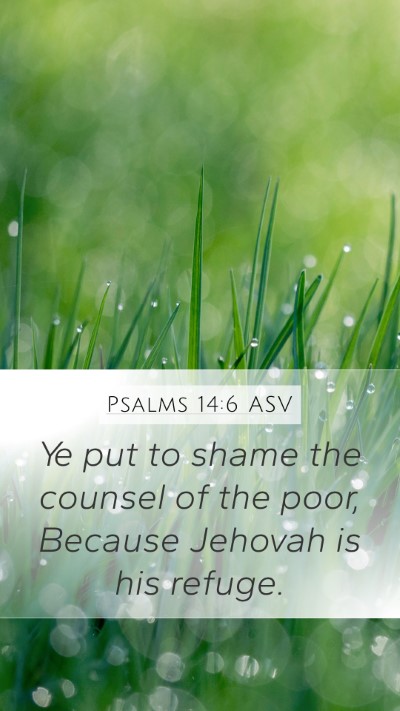 Psalms 14:6 ASV Bible Verse Image