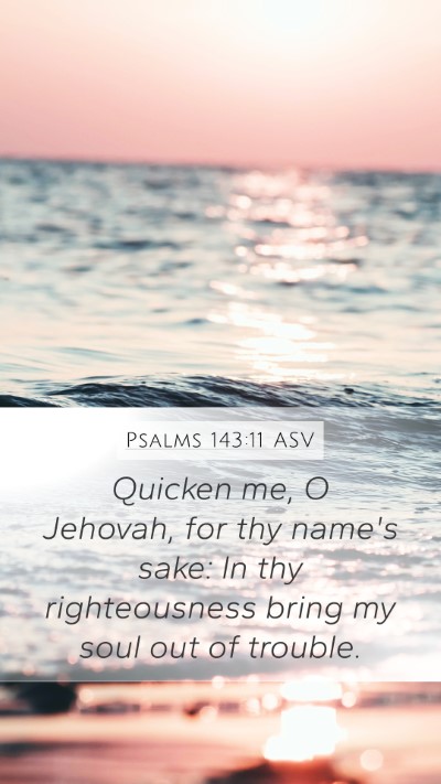 Psalms 143:11 ASV Bible Verse Image