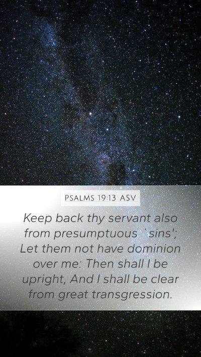 Psalms 19:13 ASV Bible Verse Image