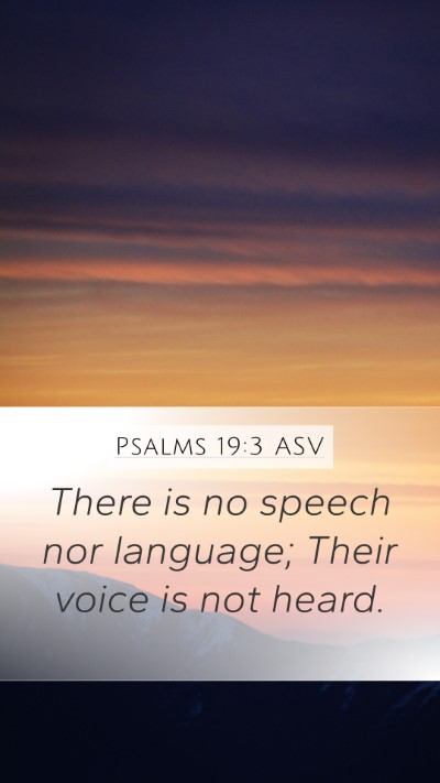 Psalms 19:3 ASV Mobile Phone Wallpaper - There is no speech nor language; Their voice is - Mobile Bible Verse Wallpaper