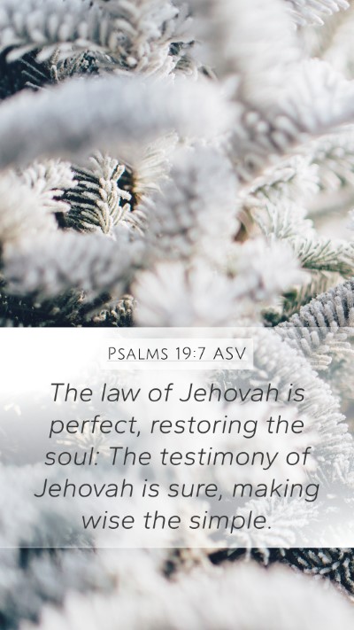 Psalms 19:7 ASV Bible Verse Image