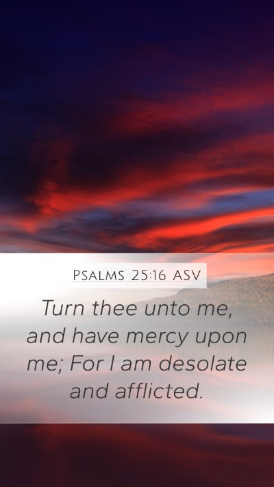 Psalms 25:16 ASV Bible Verse Image