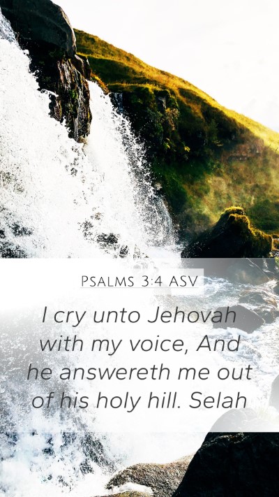 Psalms 3:4 ASV Bible Verse Image