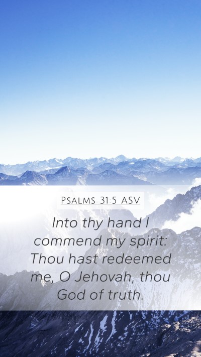 Psalms 31:5 ASV Bible Verse Image
