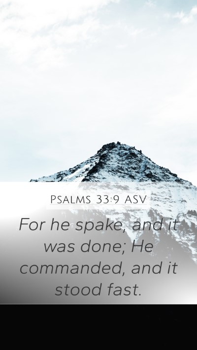 Psalms 33:9 ASV Bible Verse Image