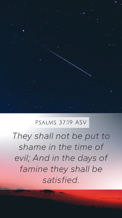 Psalms 37:19 ASV Bible Verse Image