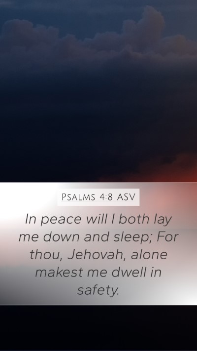 Psalms 4:8 ASV Bible Verse Image