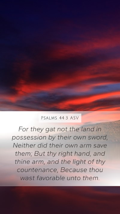 Psalms 44:3 ASV Bible Verse Image