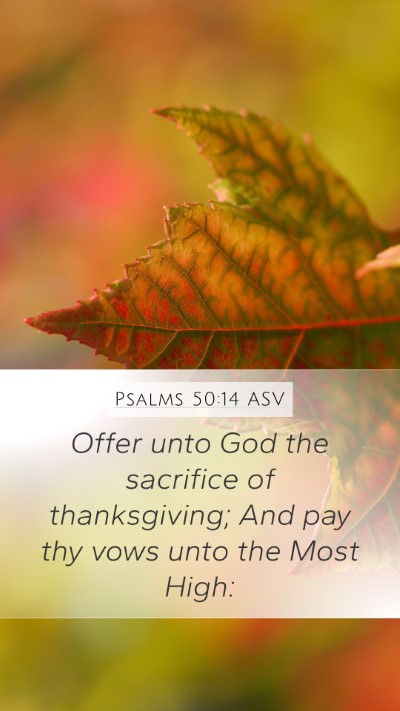 Psalms 50:14 ASV Bible Verse Image