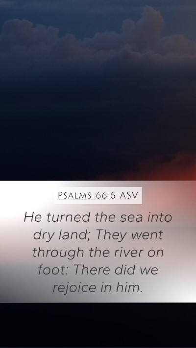 Psalms 66:6 ASV Bible Verse Image