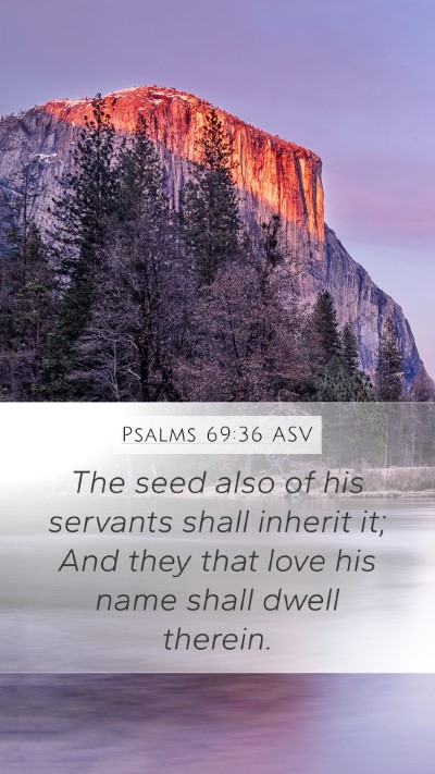 Psalms 69:36 ASV Bible Verse Image