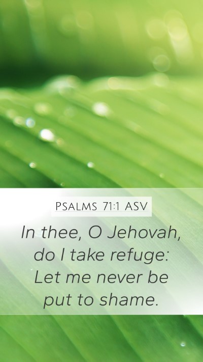 Psalms 71:1 ASV Bible Verse Image