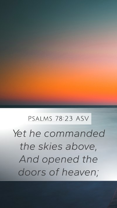 Psalms 78:23 ASV Bible Verse Image