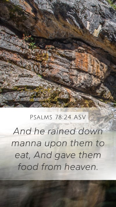 Psalms 78:24 ASV Bible Verse Image