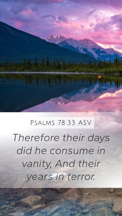 Psalms 78:33 ASV Bible Verse Image