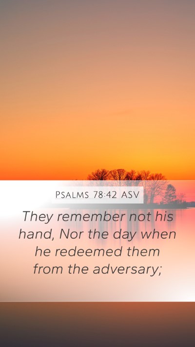 Psalms 78:42 ASV Bible Verse Image