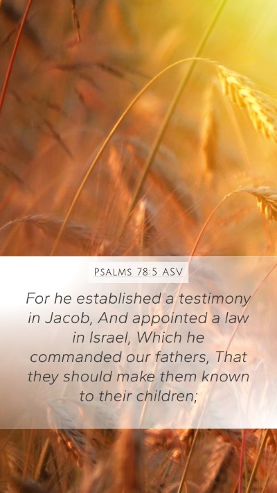 Psalms 78:5 ASV Bible Verse Image
