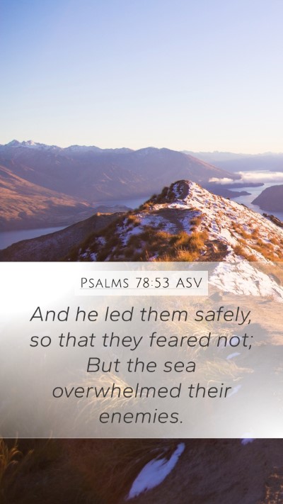 Psalms 78:53 ASV Bible Verse Image