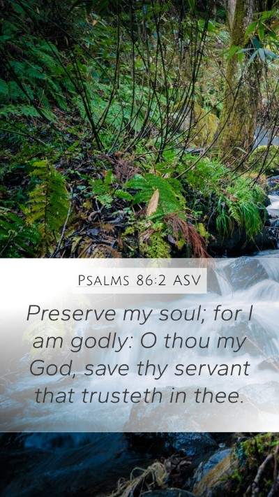Psalms 86:2 ASV Mobile Phone Wallpaper - Preserve my soul; for I am godly: O thou my God, - Mobile Bible Verse Wallpaper
