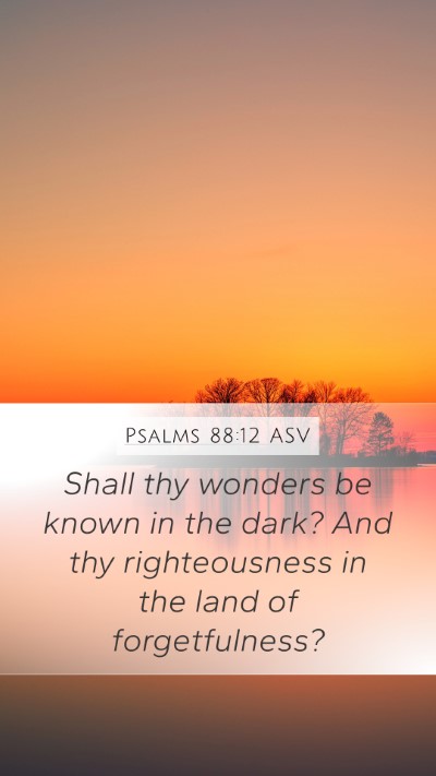 Psalms 88:12 ASV Bible Verse Image