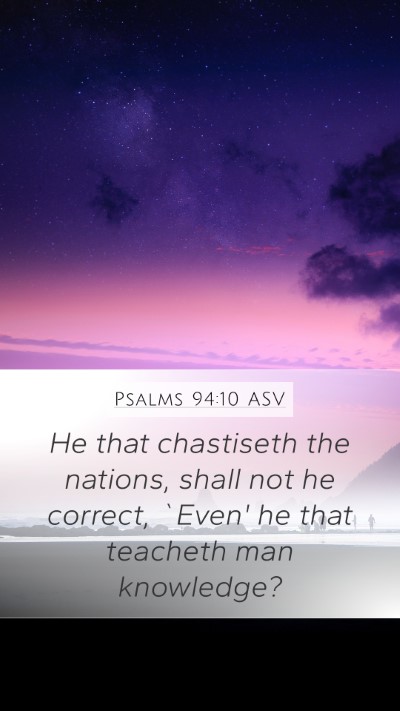 Psalms 94:10 ASV Bible Verse Image