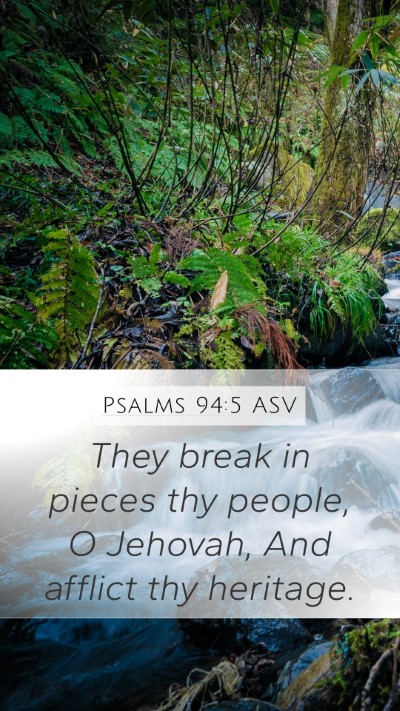 Psalms 94:5 ASV Bible Verse Image