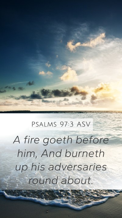 Psalms 97:3 ASV Bible Verse Image