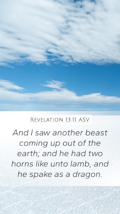 Revelation 13:11 ASV Bible Verse Image
