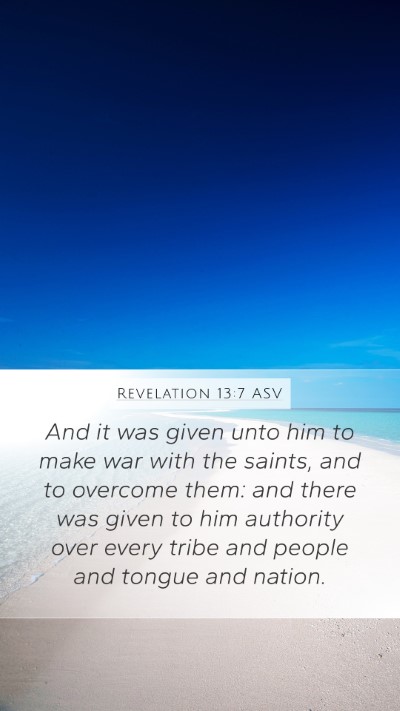 Revelation 13:7 ASV Bible Verse Image