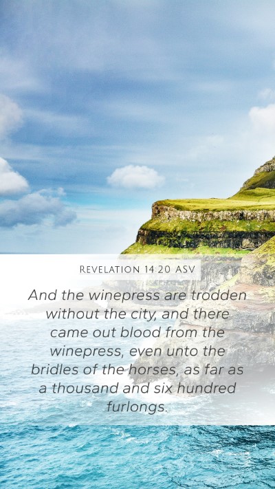 Revelation 14:20 ASV Bible Verse Image