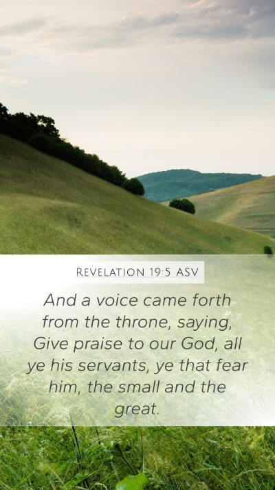 Revelation 19:5 ASV Bible Verse Image