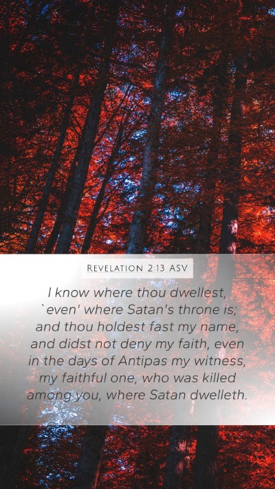 Revelation 2:13 ASV Bible Verse Image