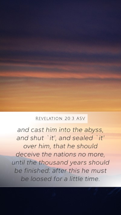 Revelation 20:3 ASV Bible Verse Image