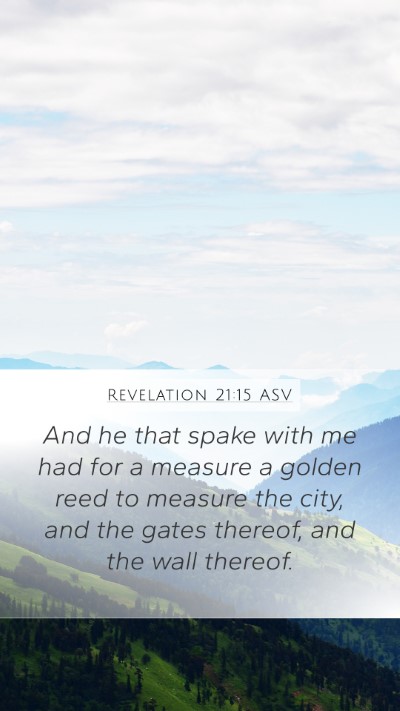 Revelation 21:15 ASV Bible Verse Image
