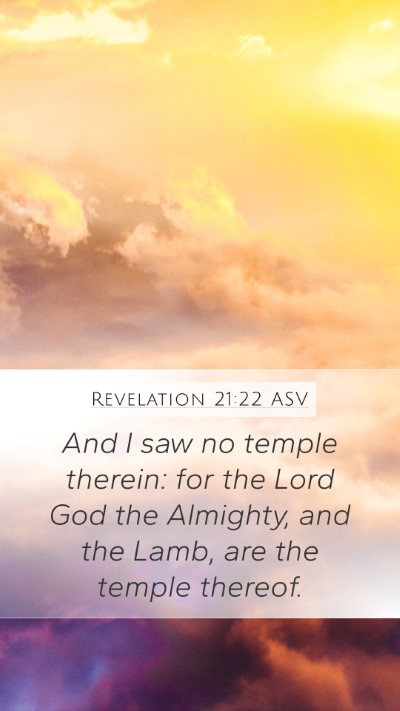 Revelation 21:22 ASV Bible Verse Image