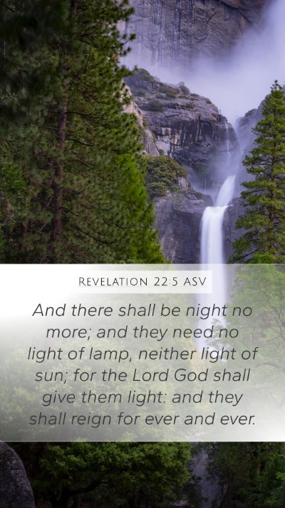 Revelation 22:5 ASV Bible Verse Image