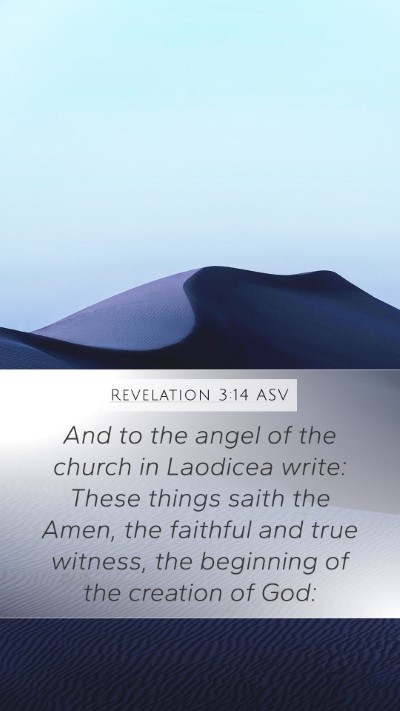 Revelation 3:14 ASV Bible Verse Image