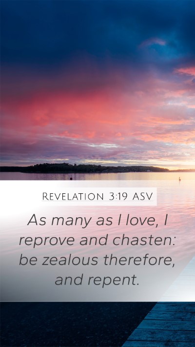 Revelation 3:19 ASV Bible Verse Image