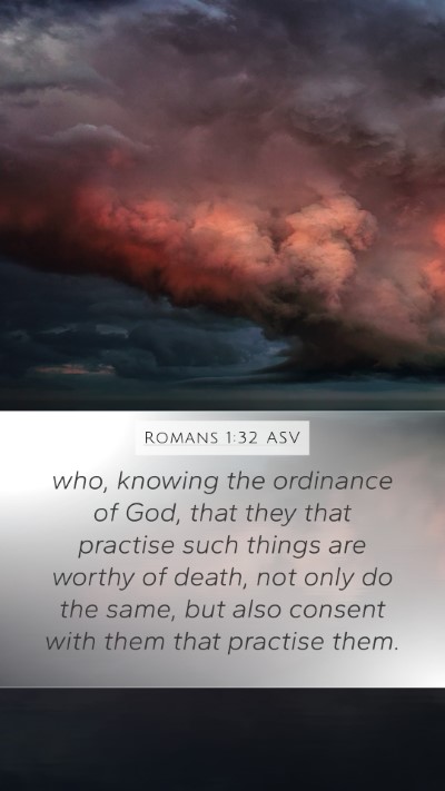 Romans 1:32 ASV Bible Verse Image